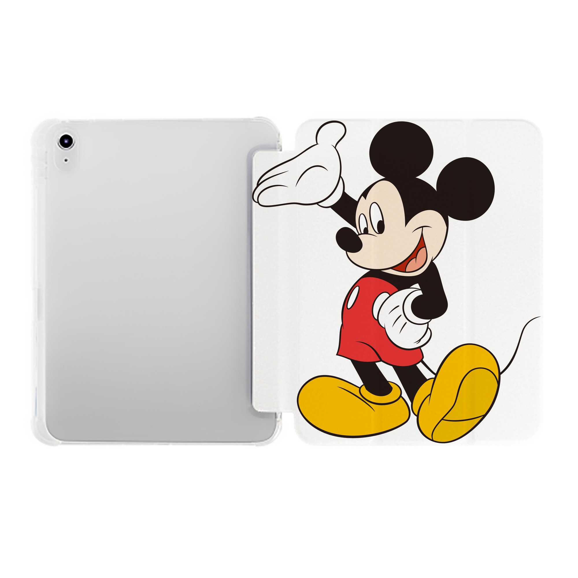 （画像用） ミッキーマウス Mickey Mouse IPad ケース ペン収納付き 三つ折りスタンド PUレザー×シリコン 対応機種9.5/10.5/10.9インチ